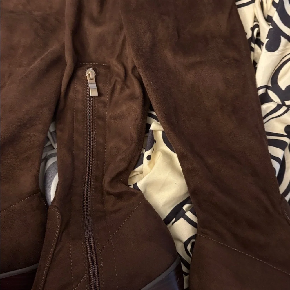 New- 5 bohemian Over-the-Knee Boots Dark Brown & Gold Zipper  Festival boots